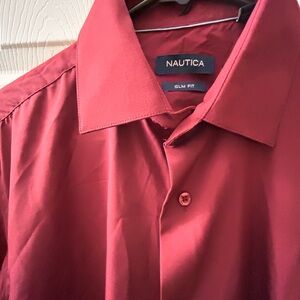 Nautica Men's Burgandy Slim Fit Shirt